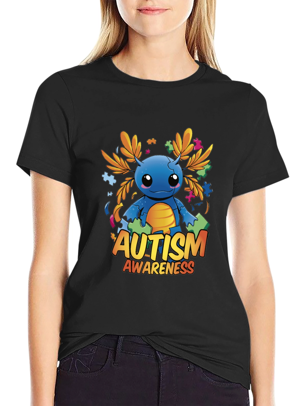 Autism Awareness Axolotl Graphic Tee