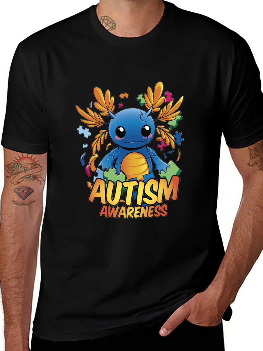 Autism Awareness Axolotl Graphic Tee