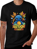 Autism Awareness Axolotl Graphic Tee
