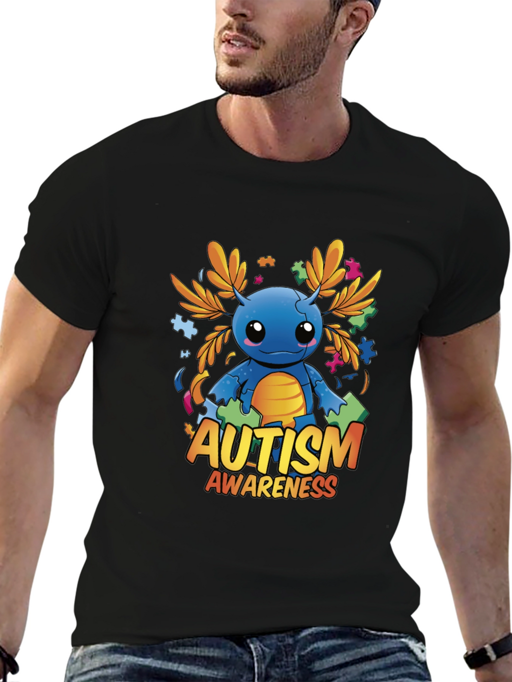 Autism Awareness Axolotl Graphic Tee