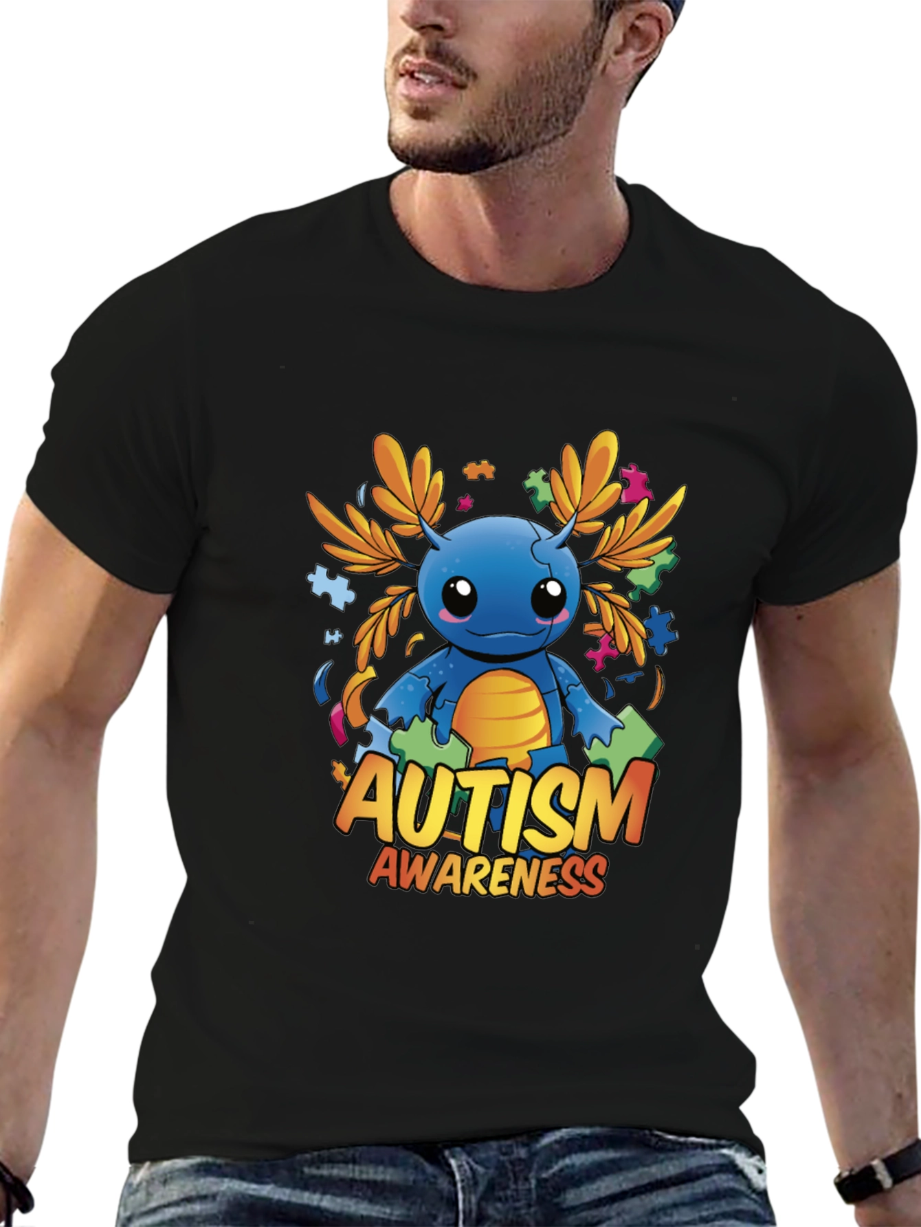 Autism Awareness Axolotl Graphic Tee