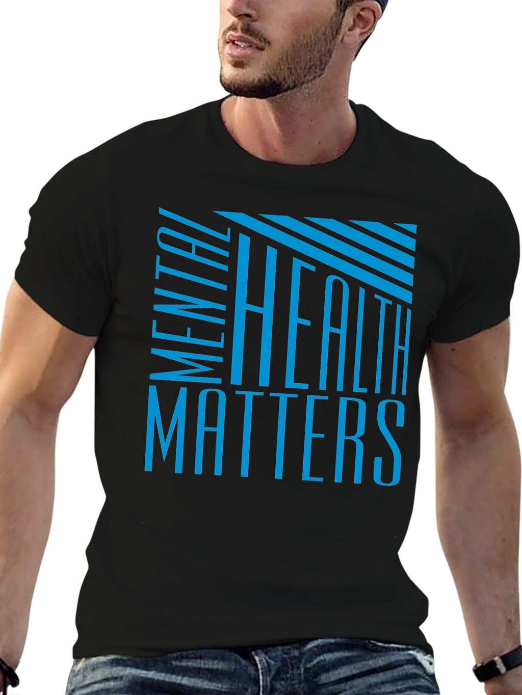 Mental Health Matters Black Graphic T-Shirt