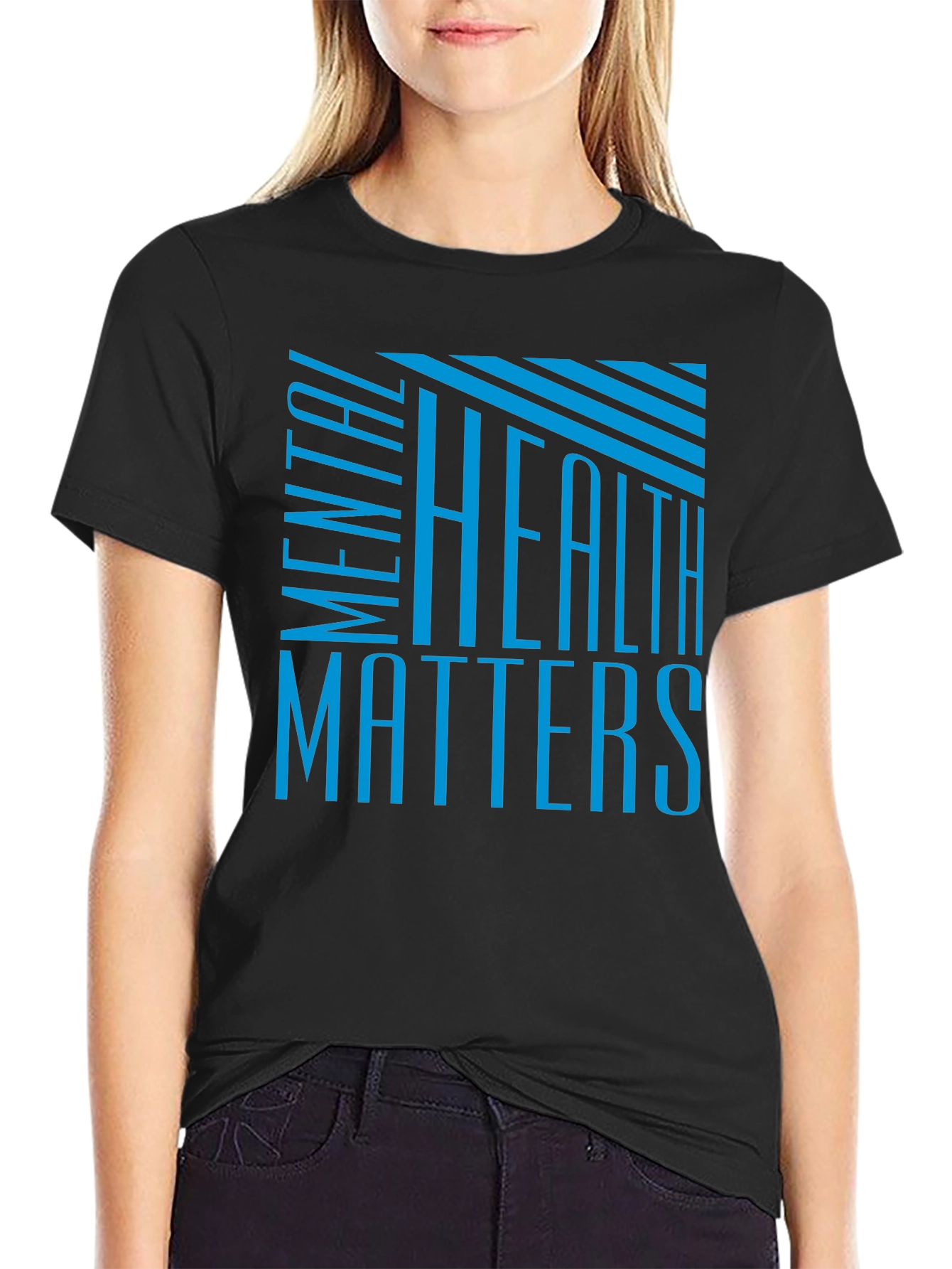 Mental Health Matters Black Graphic T-Shirt