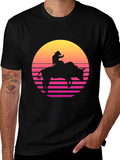 Retro Rodeo Bull Rider Graphic Tee - Black