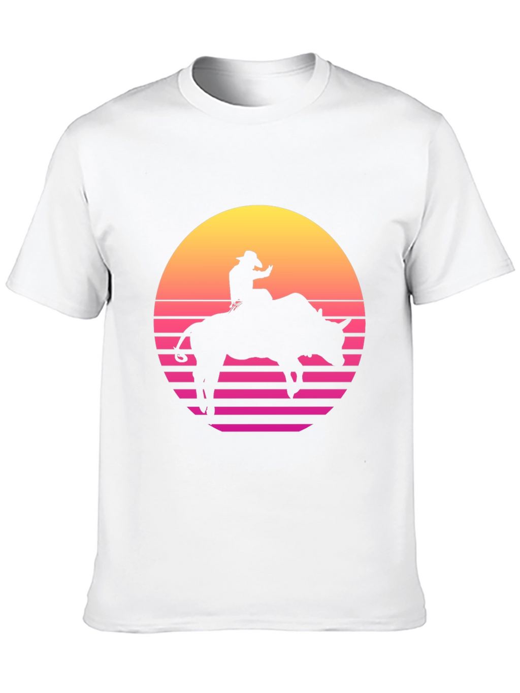 Retro Rodeo Bull Rider Graphic Tee - Black