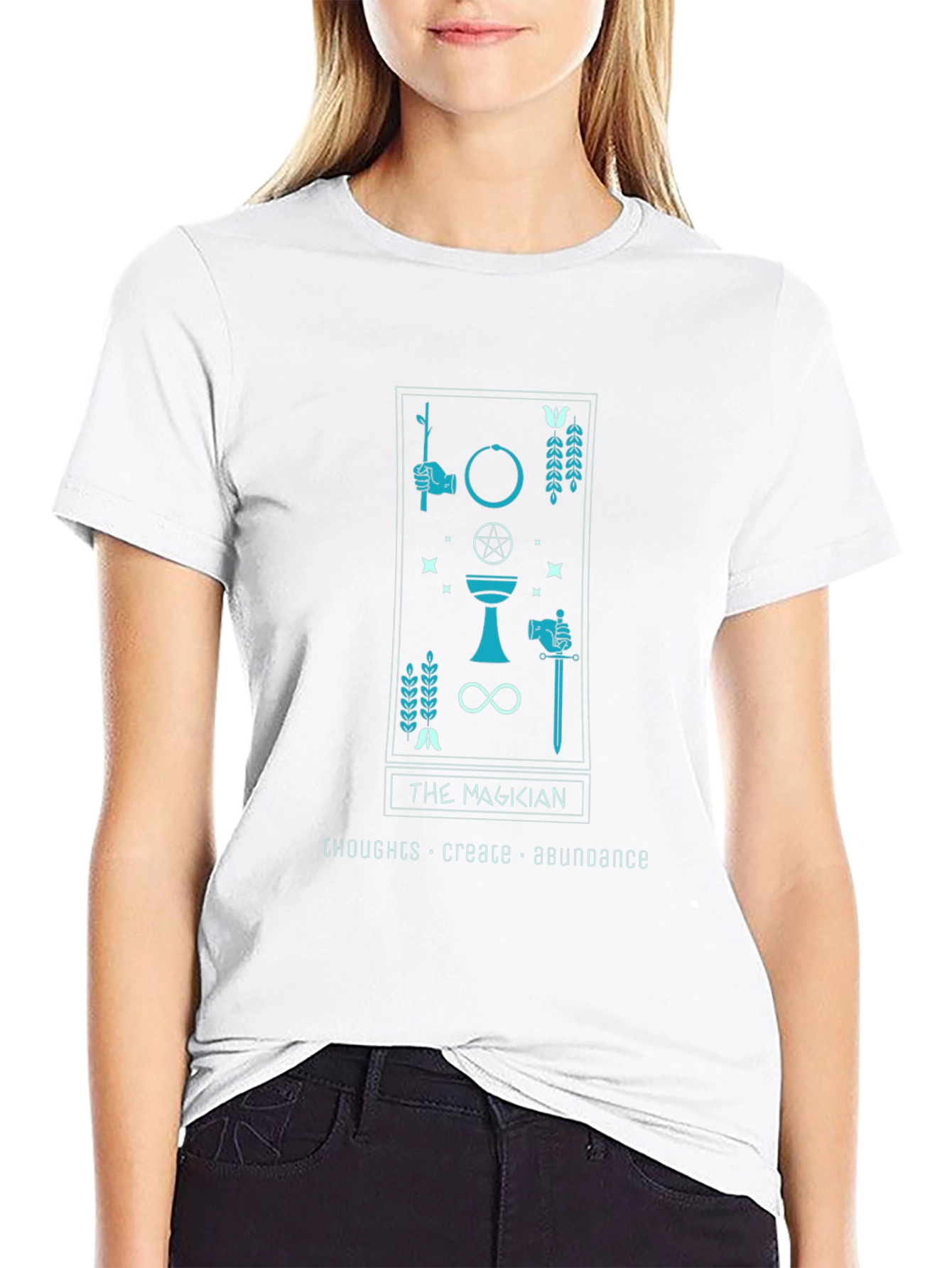 The Magician Tarot Card Black T-Shirt