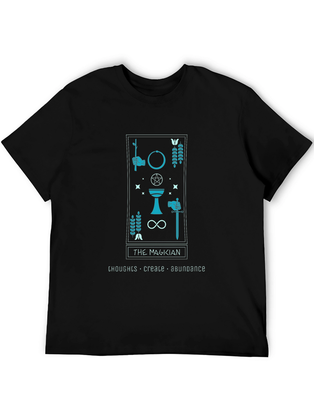 The Magician Tarot Card Black T-Shirt