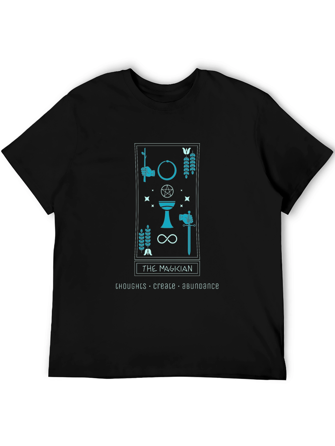 The Magician Tarot Card Black T-Shirt