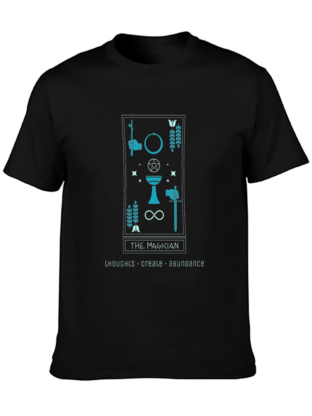 The Magician Tarot Card Black T-Shirt