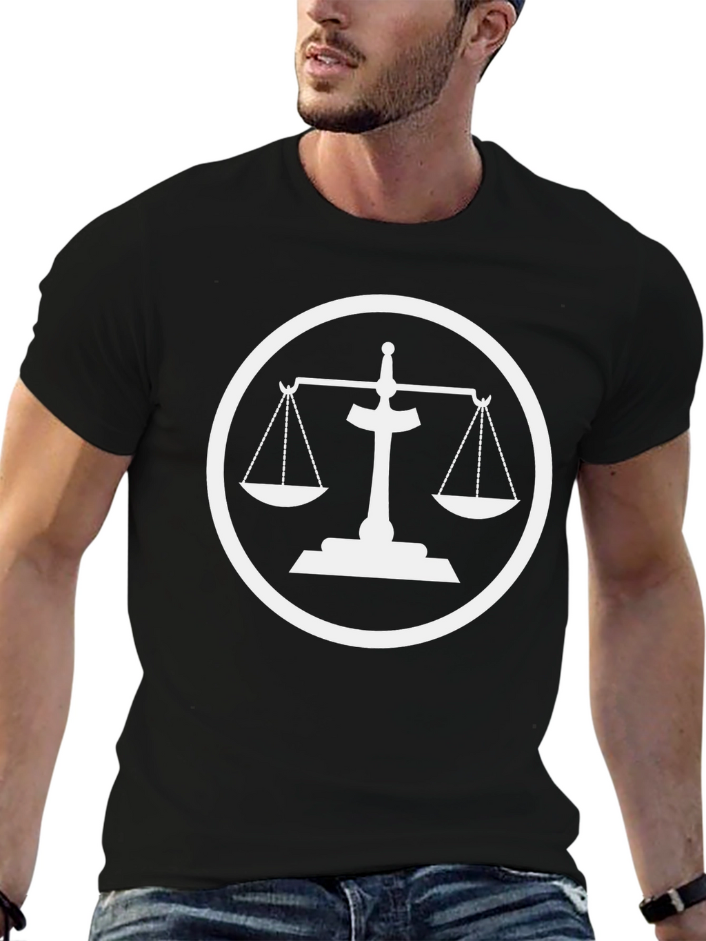Scales of Justice Graphic Tee - Black