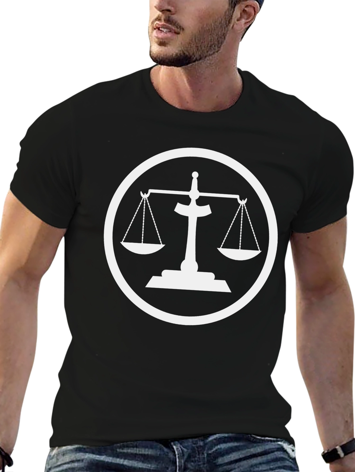 Scales of Justice Graphic Tee - Black