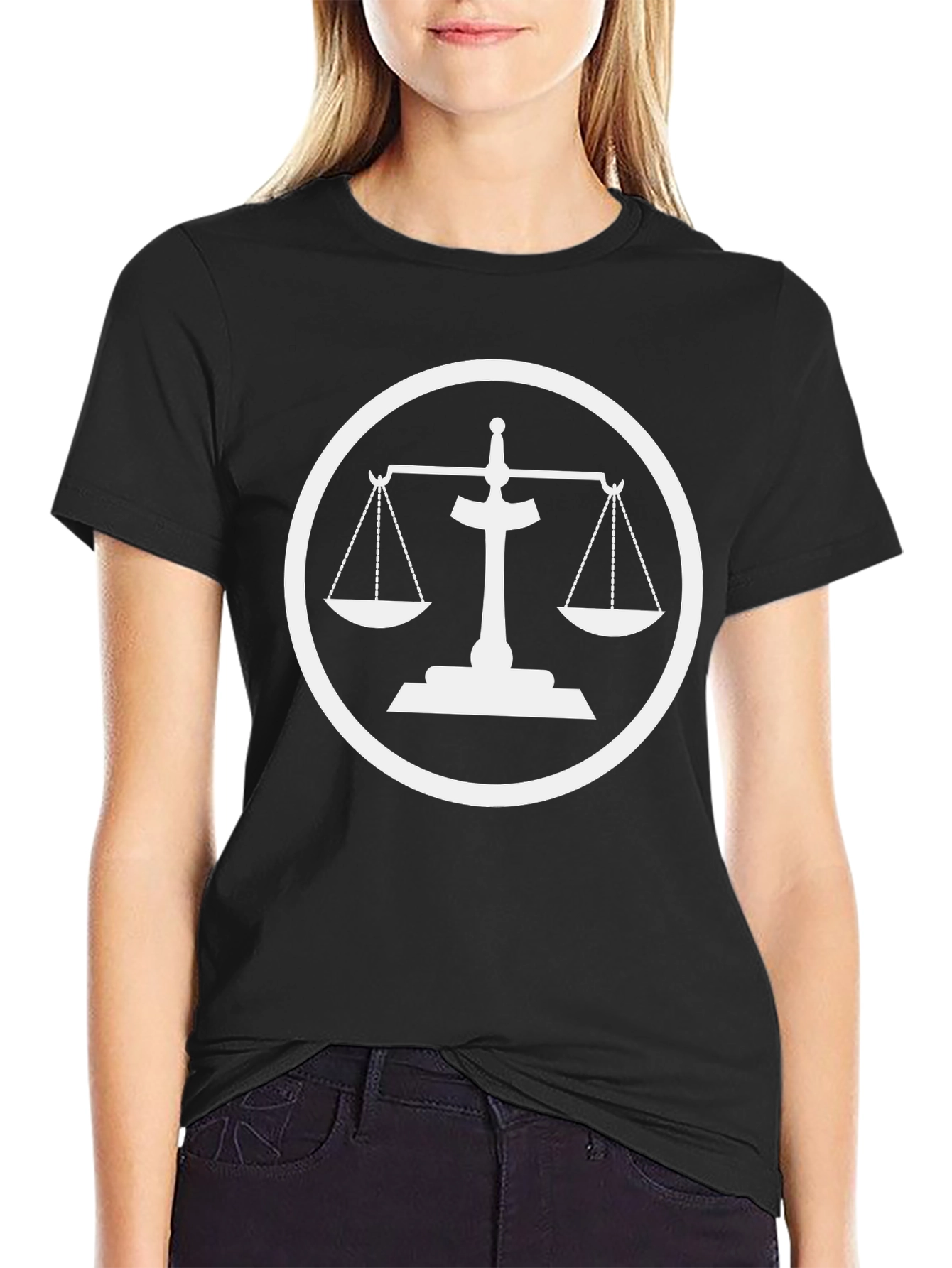 Scales of Justice Graphic Tee - Black
