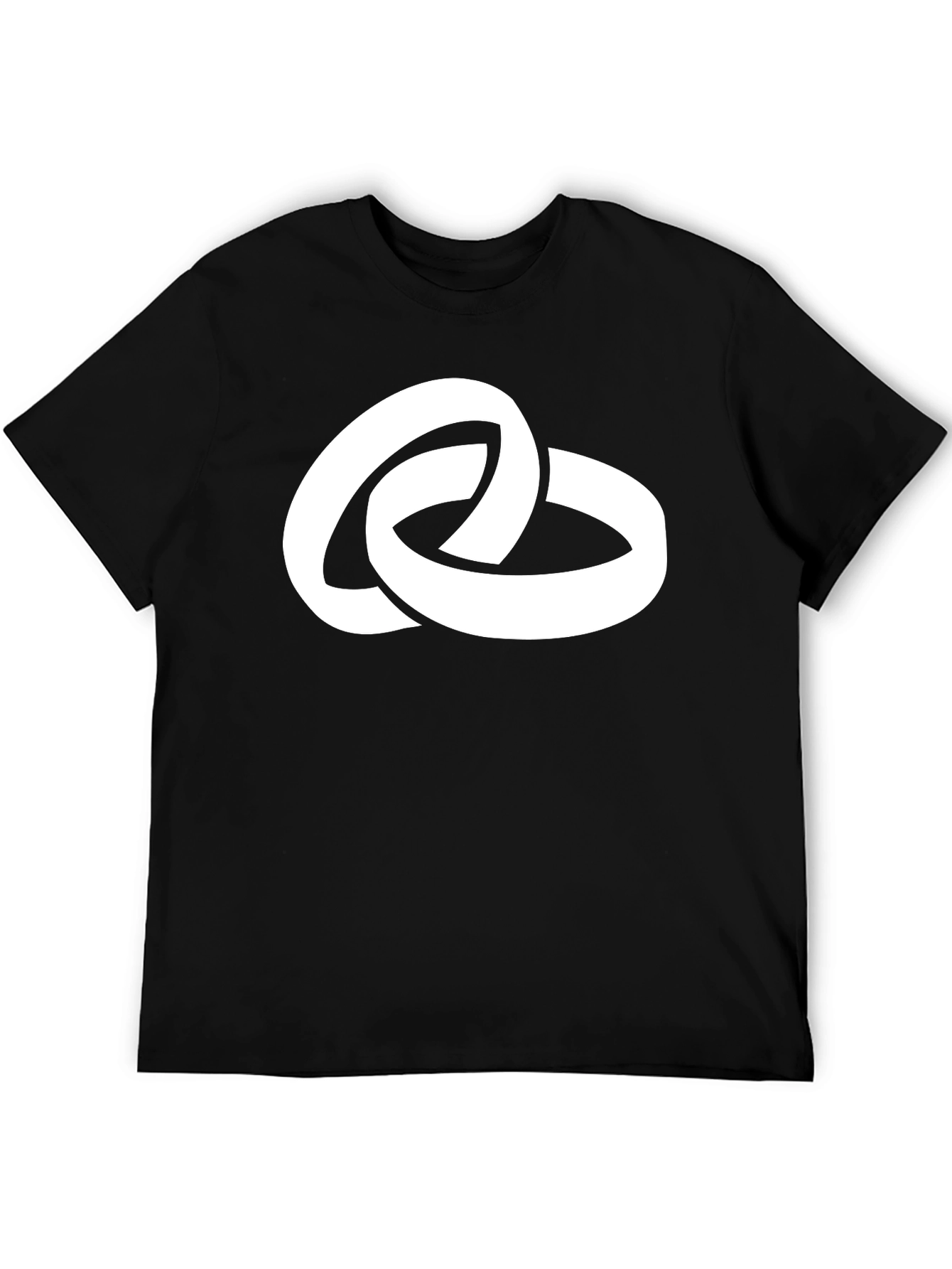 Linked Rings Graphic Tee - Stylish Black Cotton T-Shirt