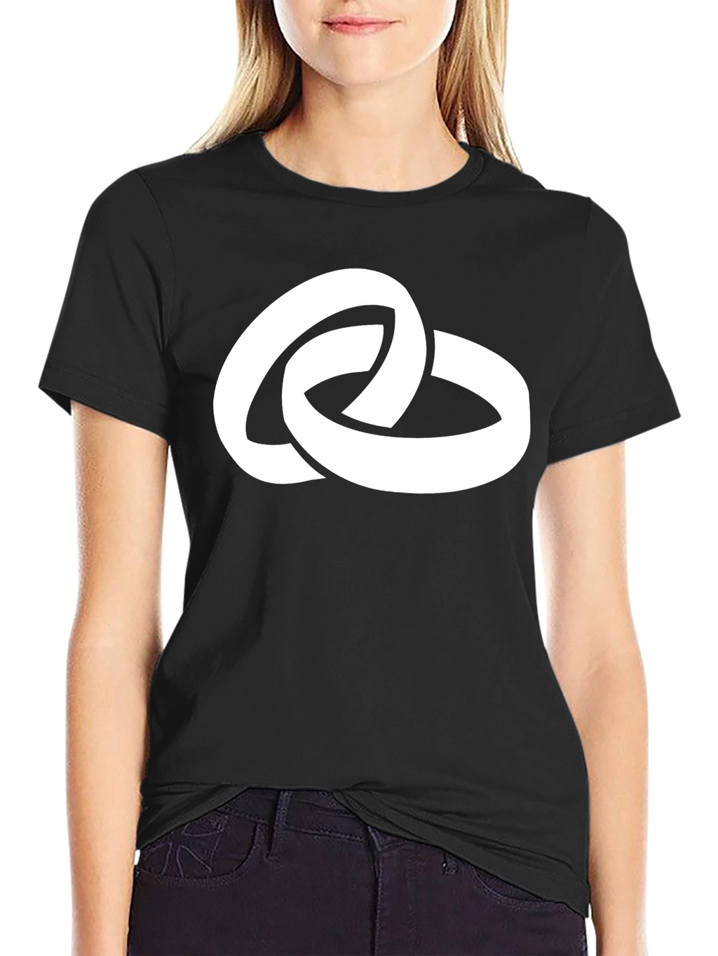 Linked Rings Graphic Tee - Stylish Black Cotton T-Shirt