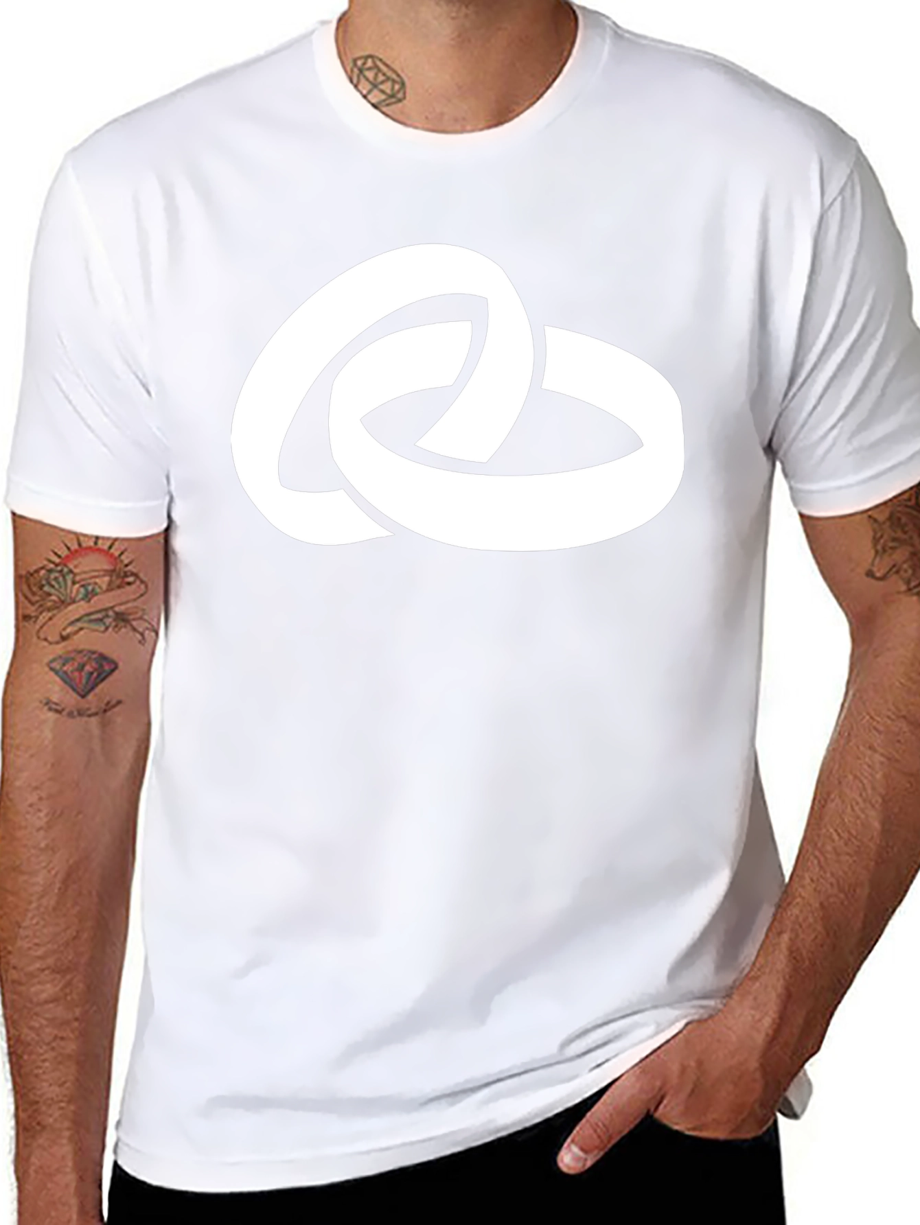 Linked Rings Graphic Tee - Stylish Black Cotton T-Shirt