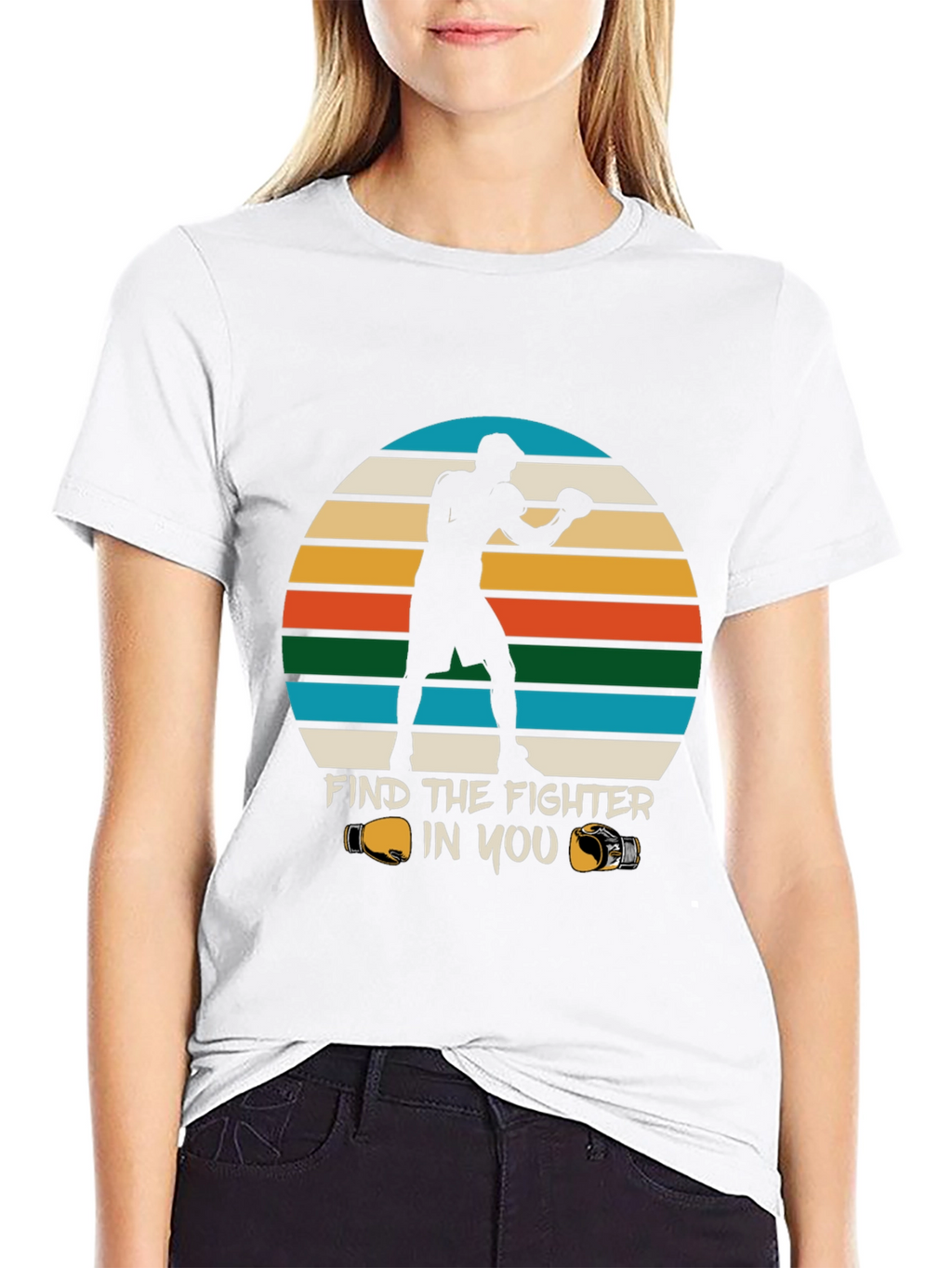 Find the Fighter in You Black Graphic Tee