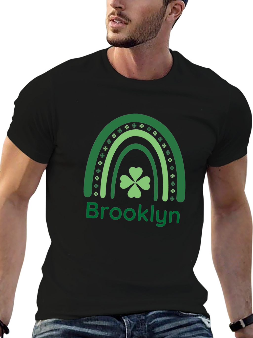 Brooklyn St. Patricks Day Shamrock Rainbow T-Shirt