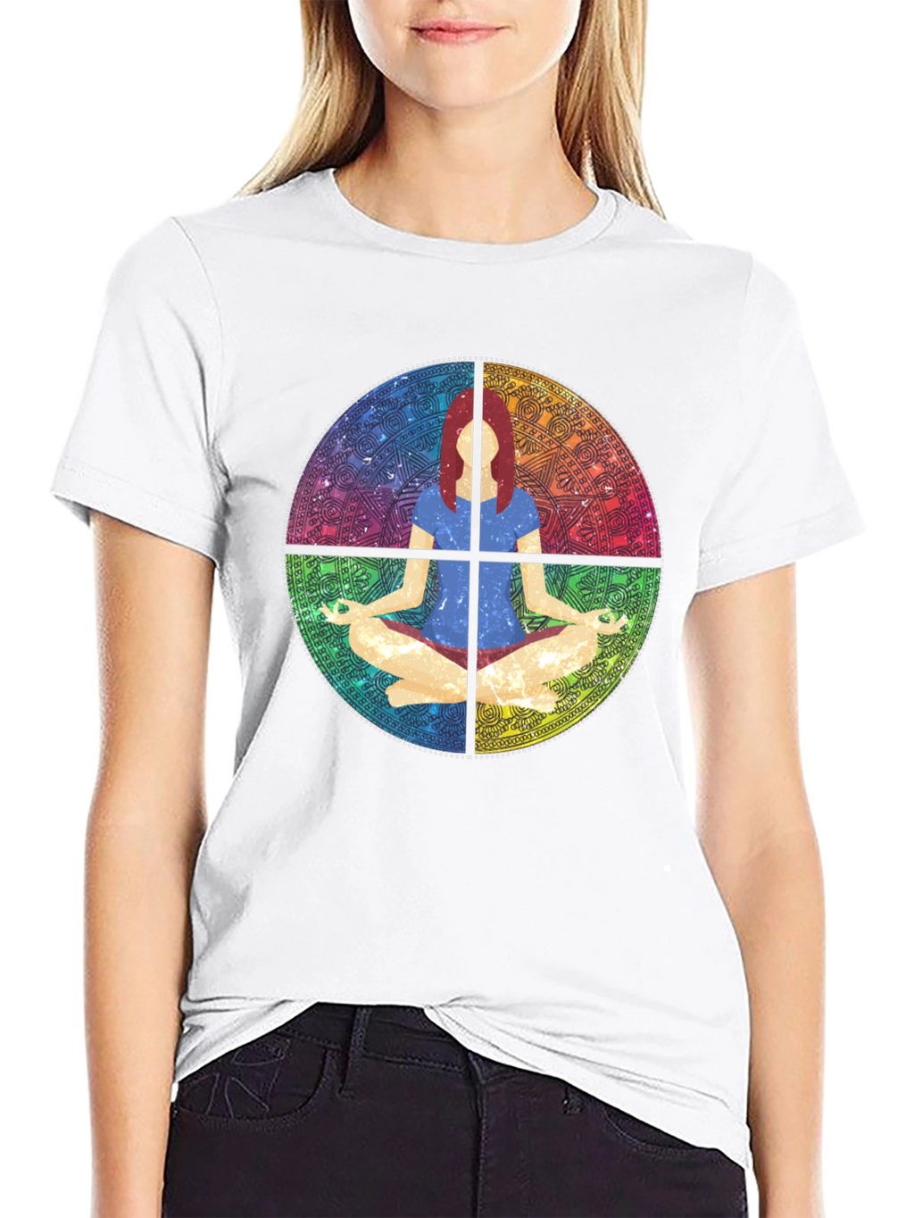 Yoga Mandala Graphic Tee - Meditative Comfort