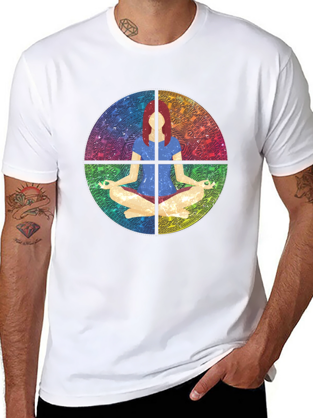 Yoga Mandala Graphic Tee - Meditative Comfort
