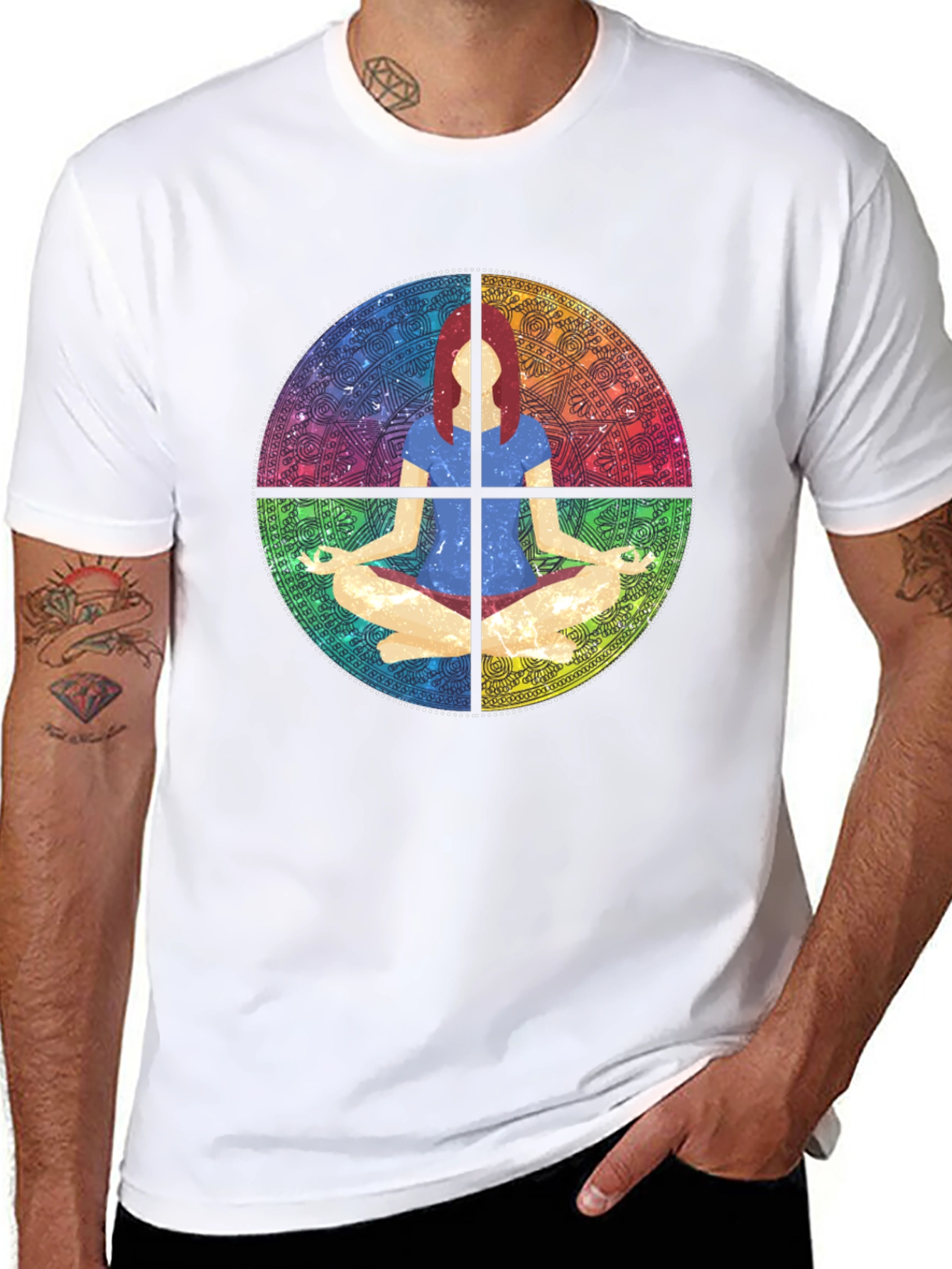 Yoga Mandala Graphic Tee - Meditative Comfort