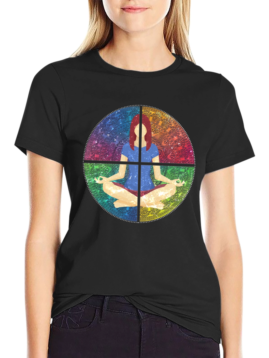 Yoga Mandala Graphic Tee - Meditative Comfort