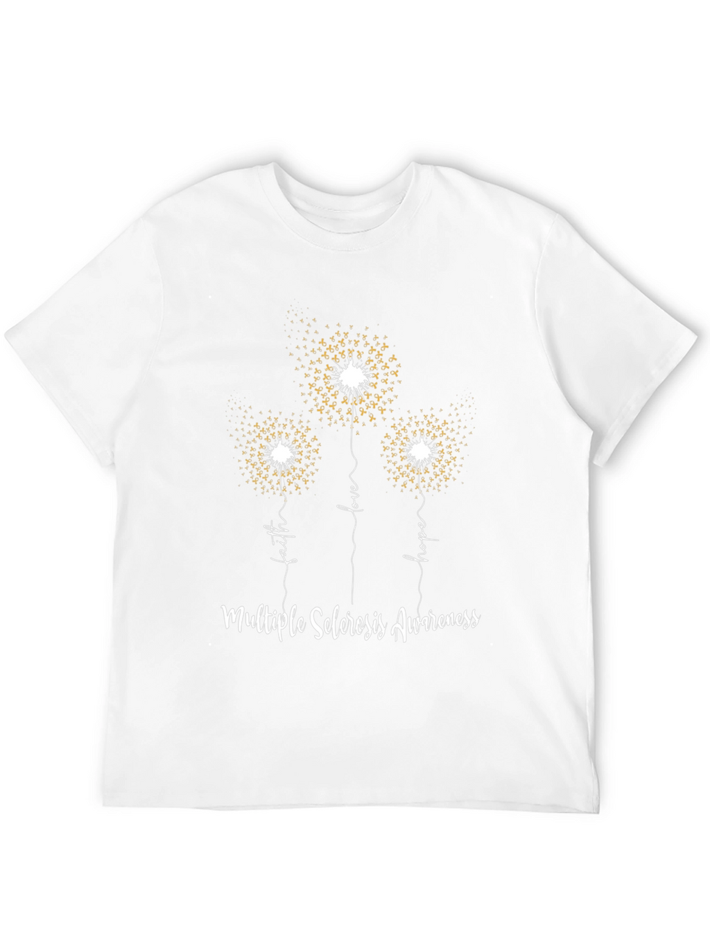 MS Awareness Dandelion Tee - Faith Love Hope