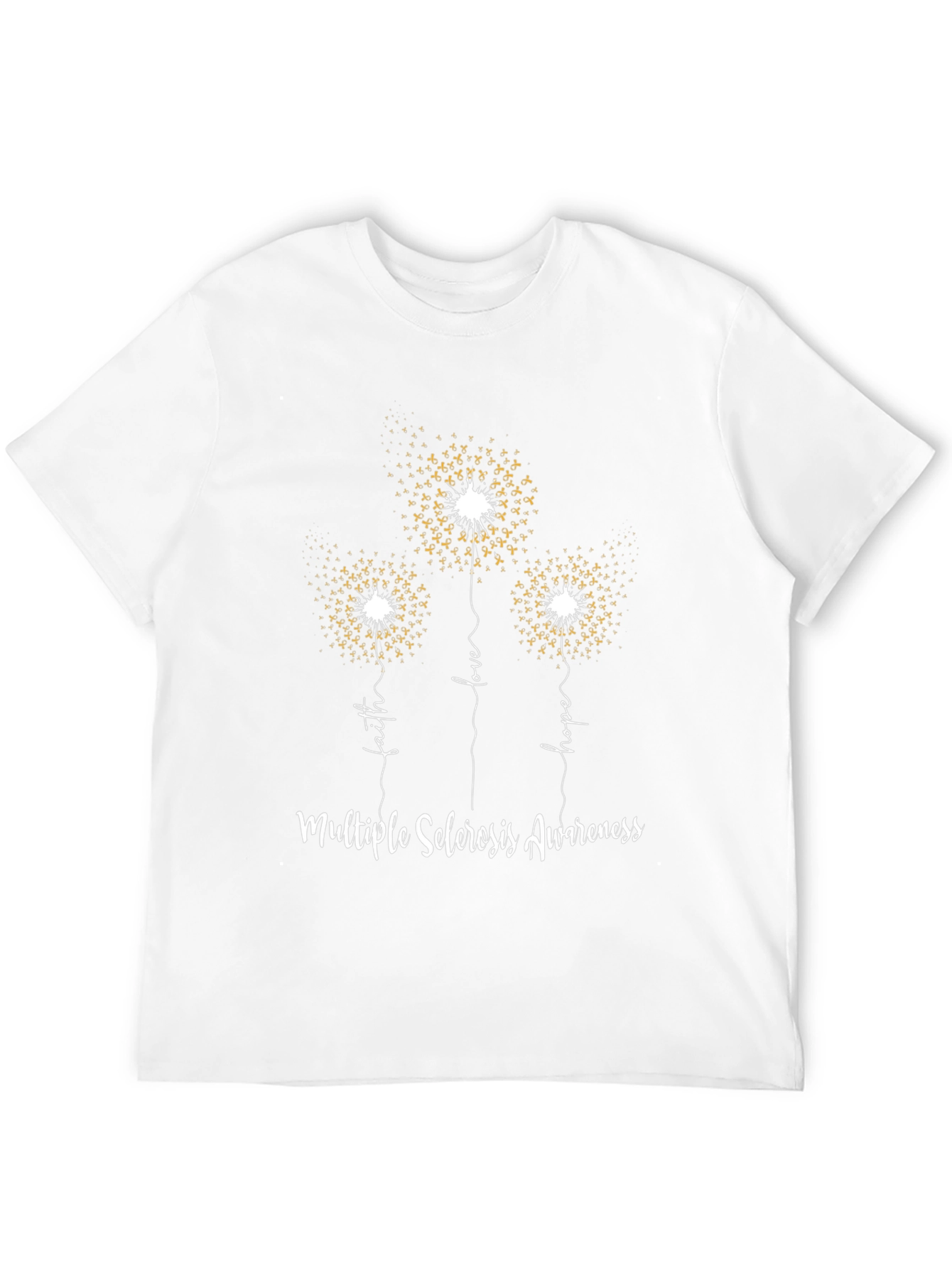 MS Awareness Dandelion Tee - Faith Love Hope