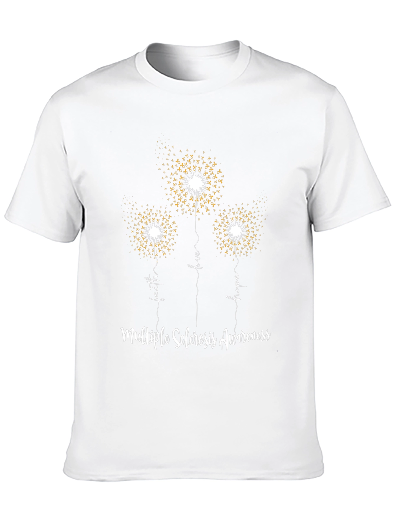 MS Awareness Dandelion Tee - Faith Love Hope