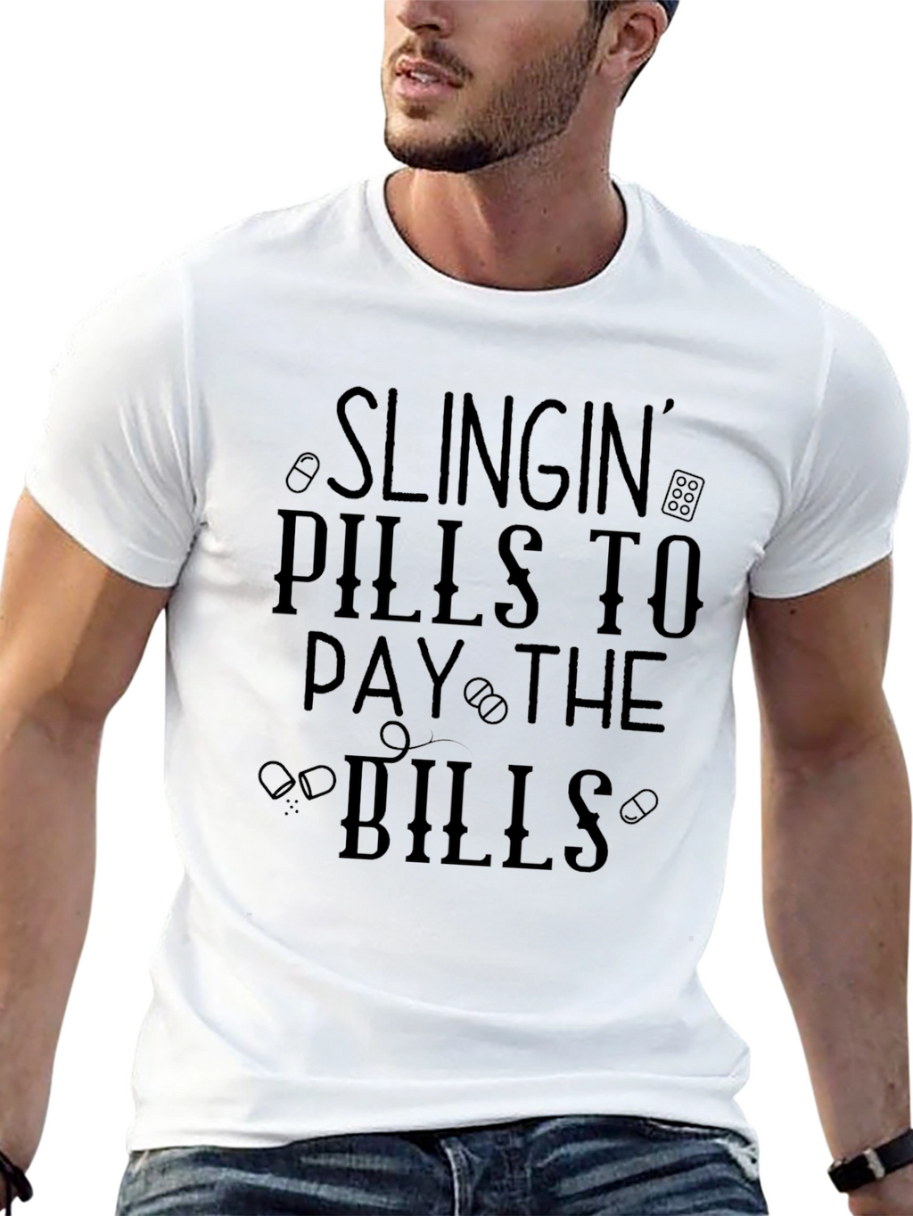 Slingin Pills T-Shirt - Novelty Graphic Tee