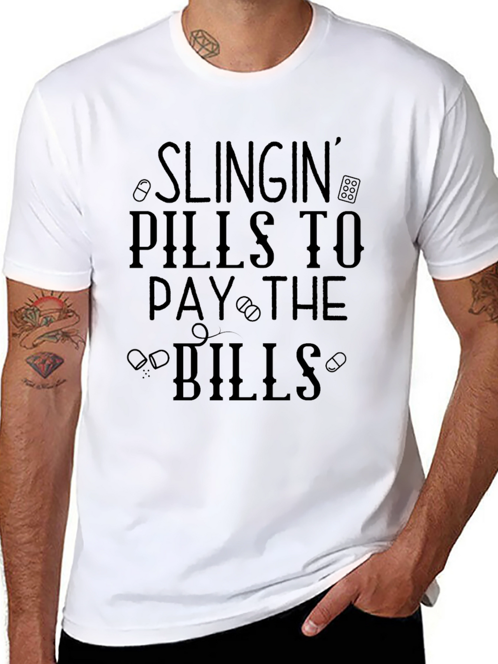 Slingin Pills T-Shirt - Novelty Graphic Tee
