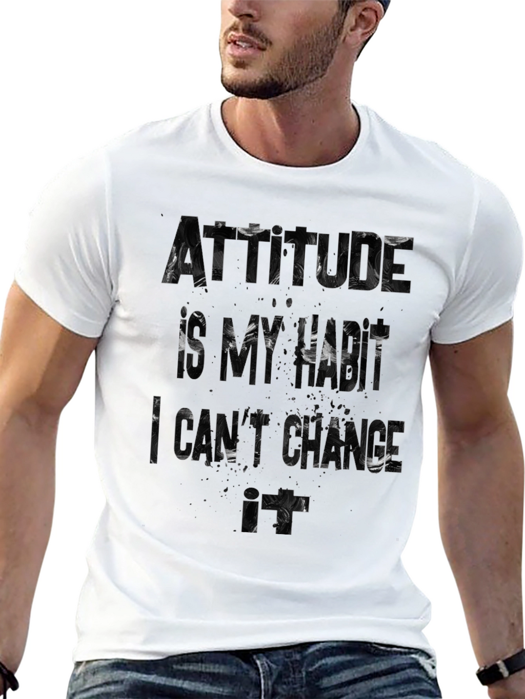 Attitude is My Hustle Graphic T-Shirt - Black
