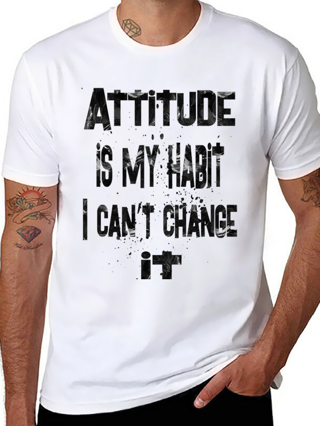 Attitude is My Hustle Graphic T-Shirt - Black