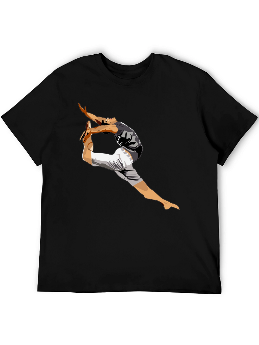 Mens Black T-Shirt with Dancing Graphic