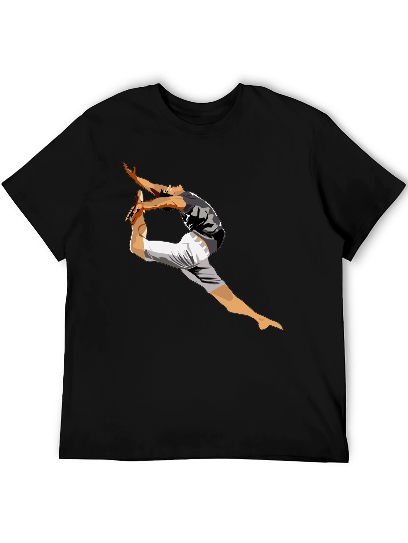 Mens Black T-Shirt with Dancing Graphic