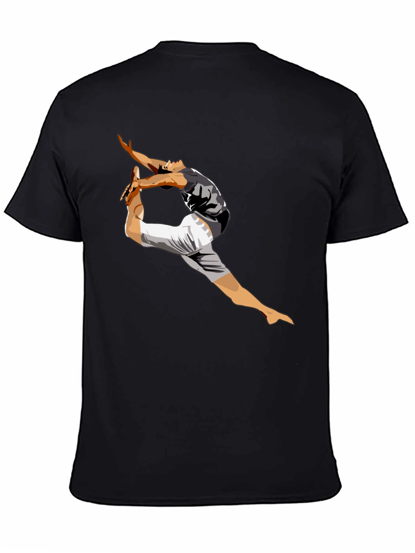Mens Black T-Shirt with Dancing Graphic