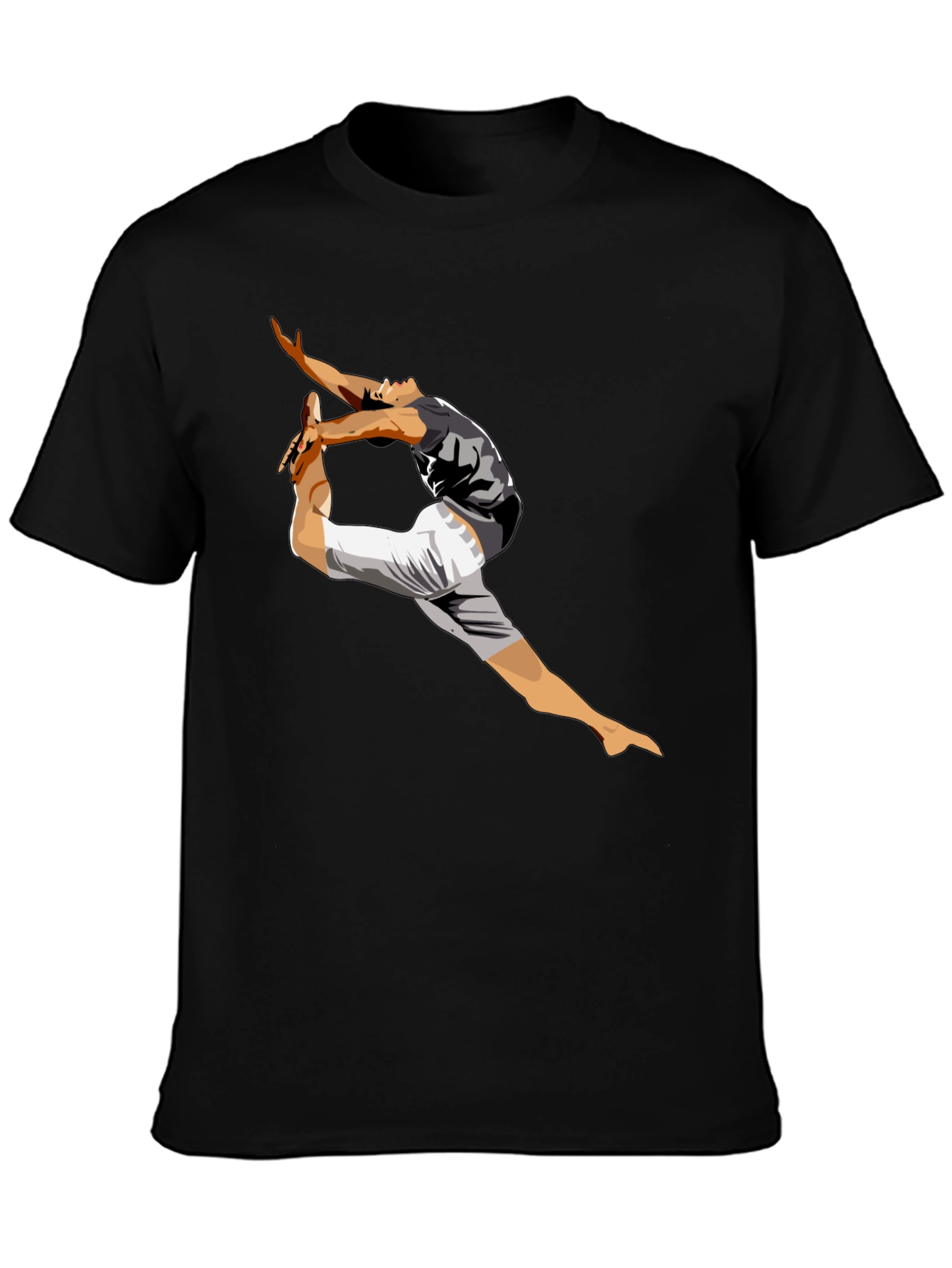 Mens Black T-Shirt with Dancing Graphic