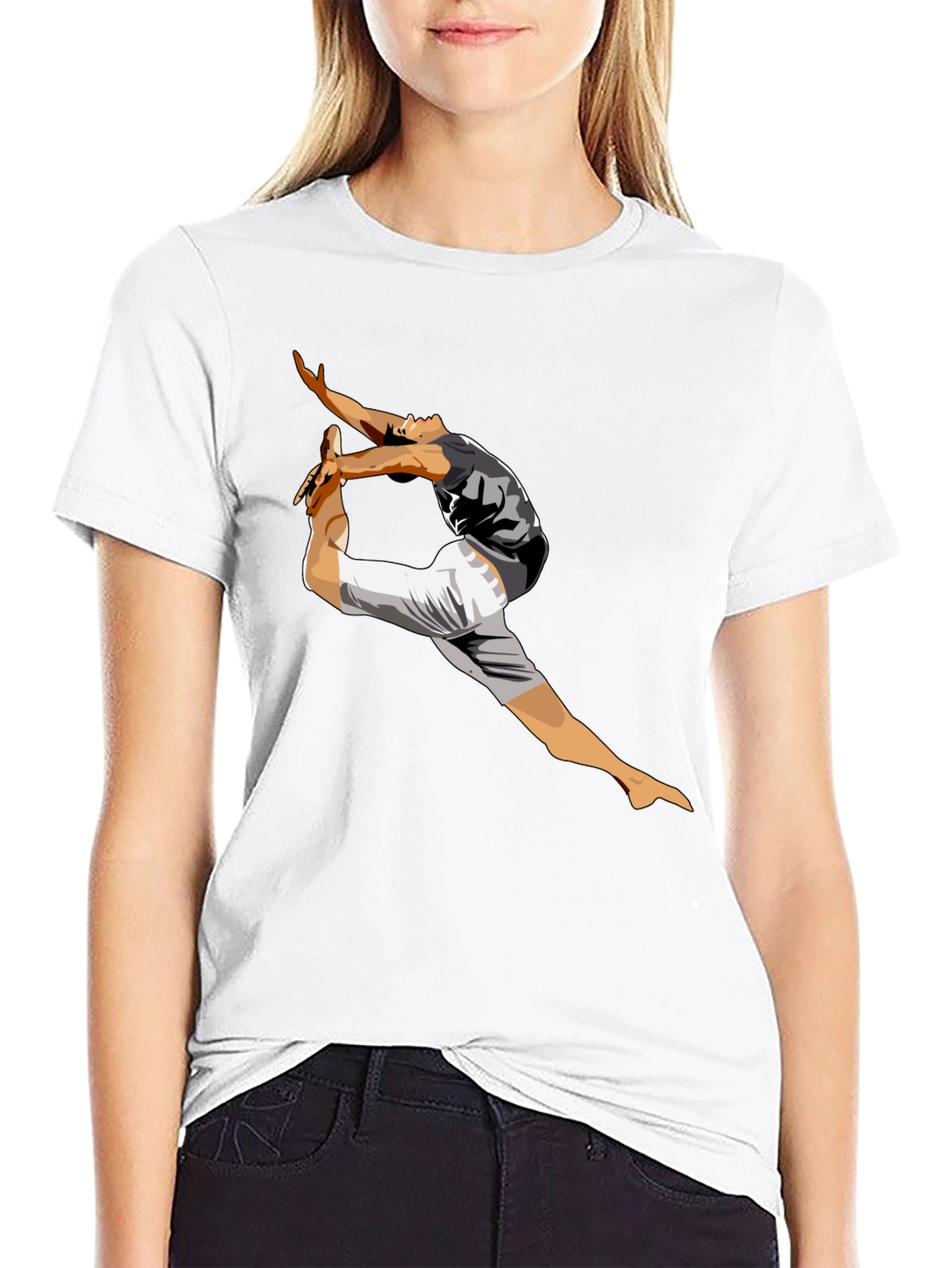 Mens Black T-Shirt with Dancing Graphic