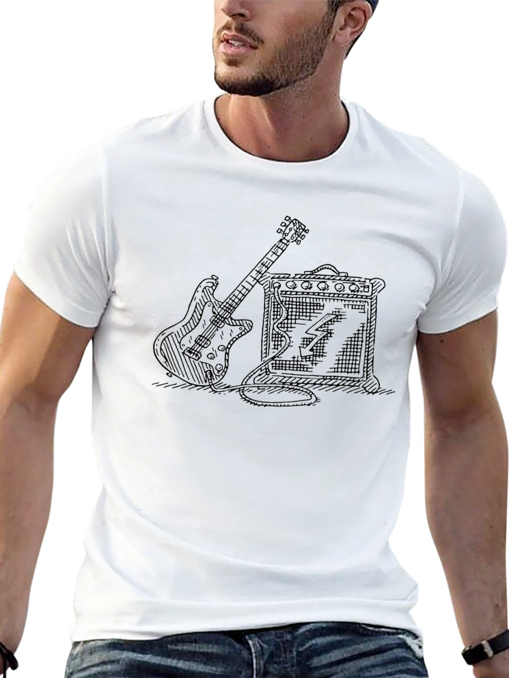 Electric Guitar & Amp T-Shirt - Musician Tee