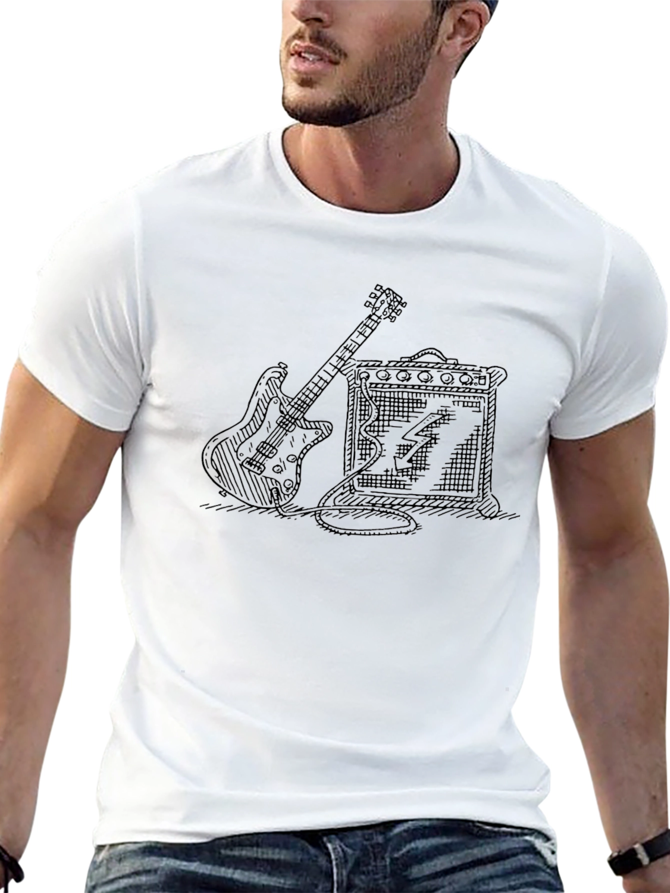 Electric Guitar & Amp T-Shirt - Musician Tee