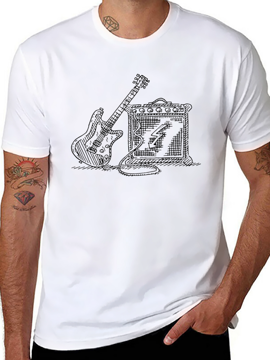 Electric Guitar & Amp T-Shirt - Musician Tee