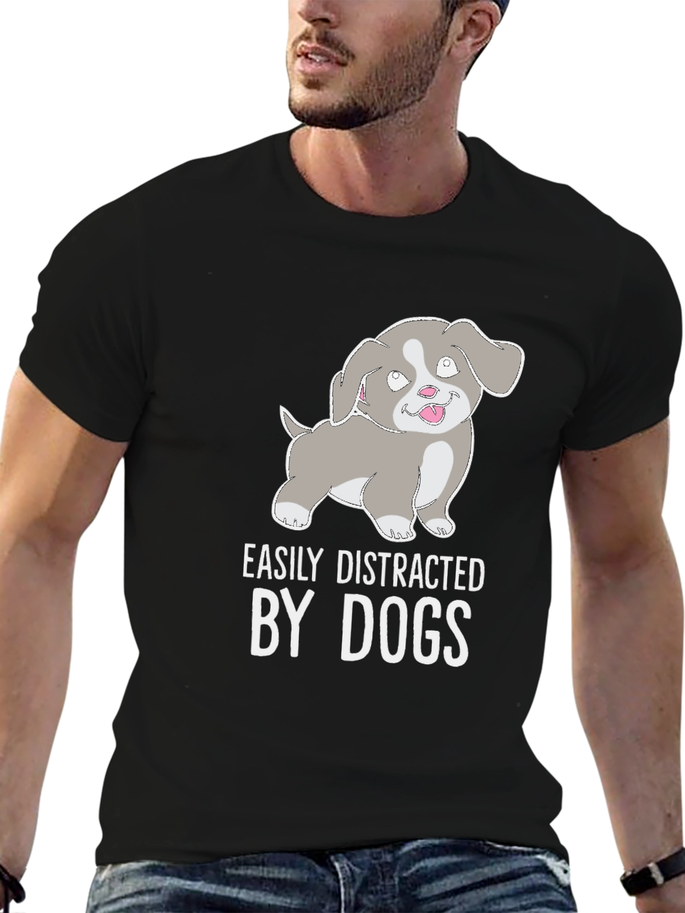 Easily Distracted By Dogs T-Shirt - Cute Puppy Tee