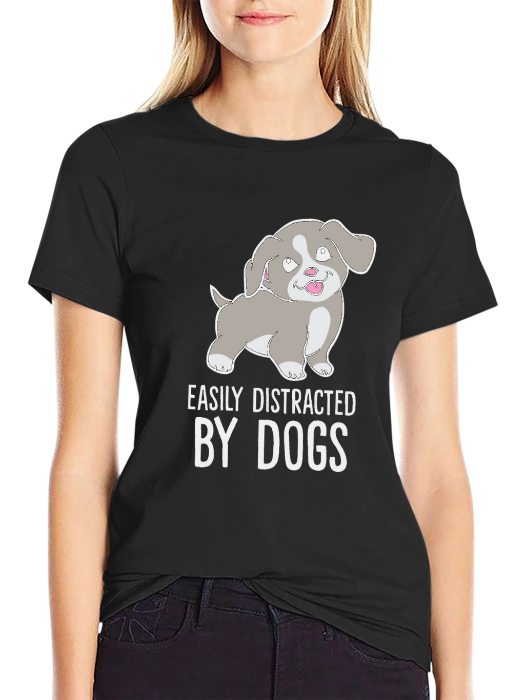 Easily Distracted By Dogs T-Shirt - Cute Puppy Tee