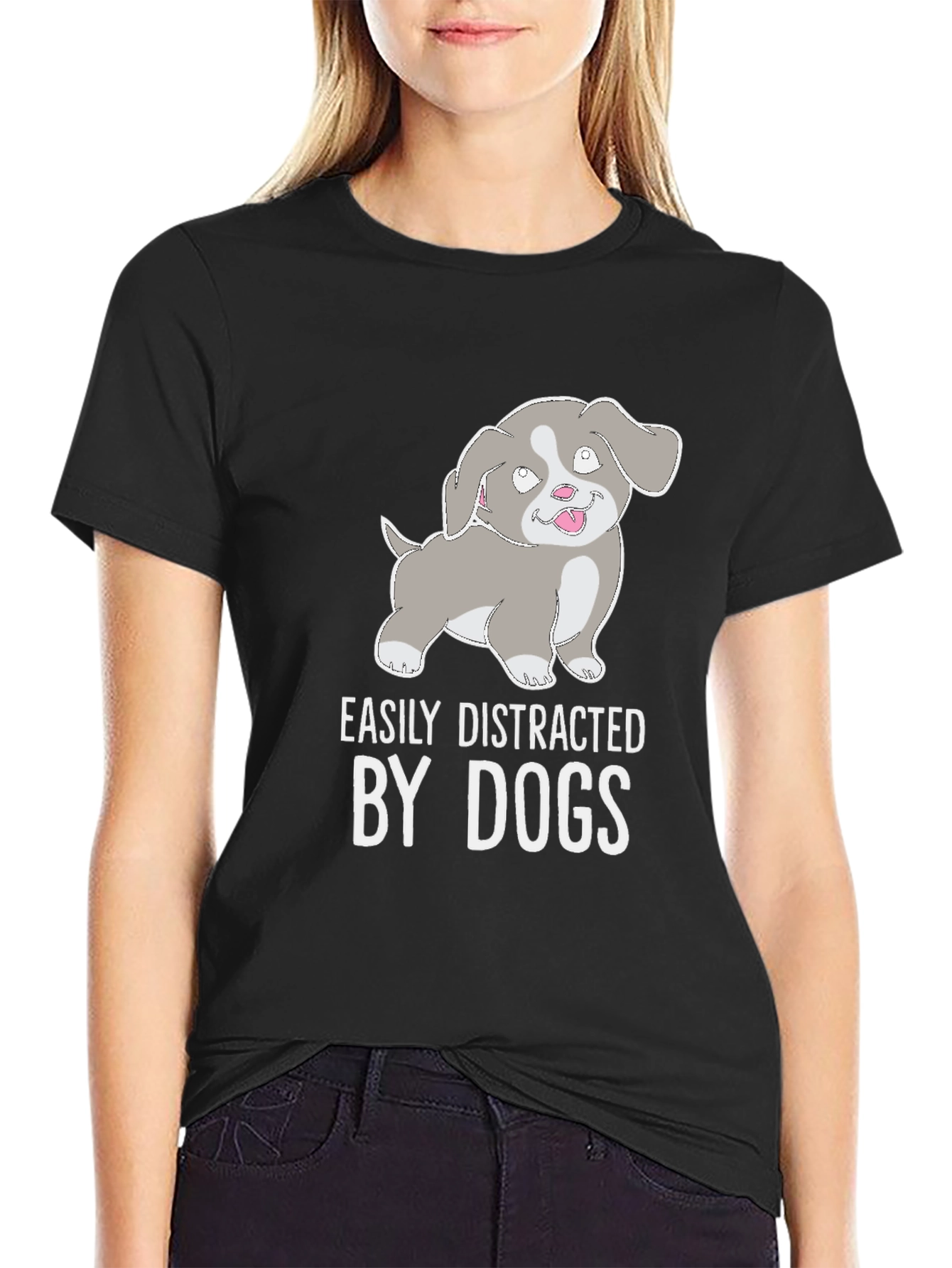 Easily Distracted By Dogs T-Shirt - Cute Puppy Tee