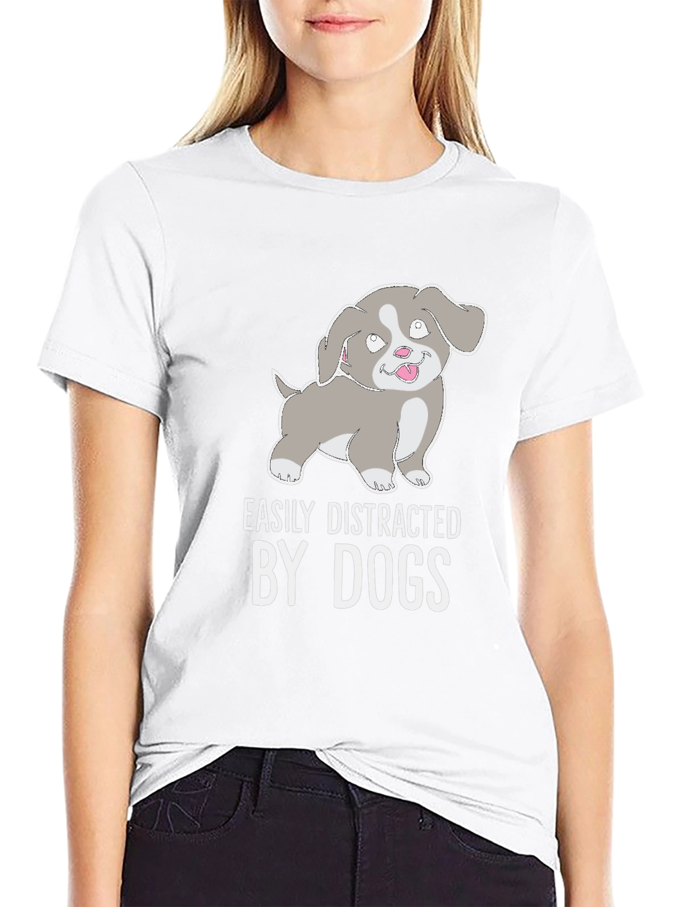 Easily Distracted By Dogs T-Shirt - Cute Puppy Tee