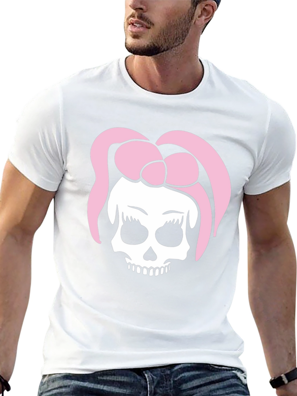 Skull With Bow T-Shirt - Edgy Fashion Tee