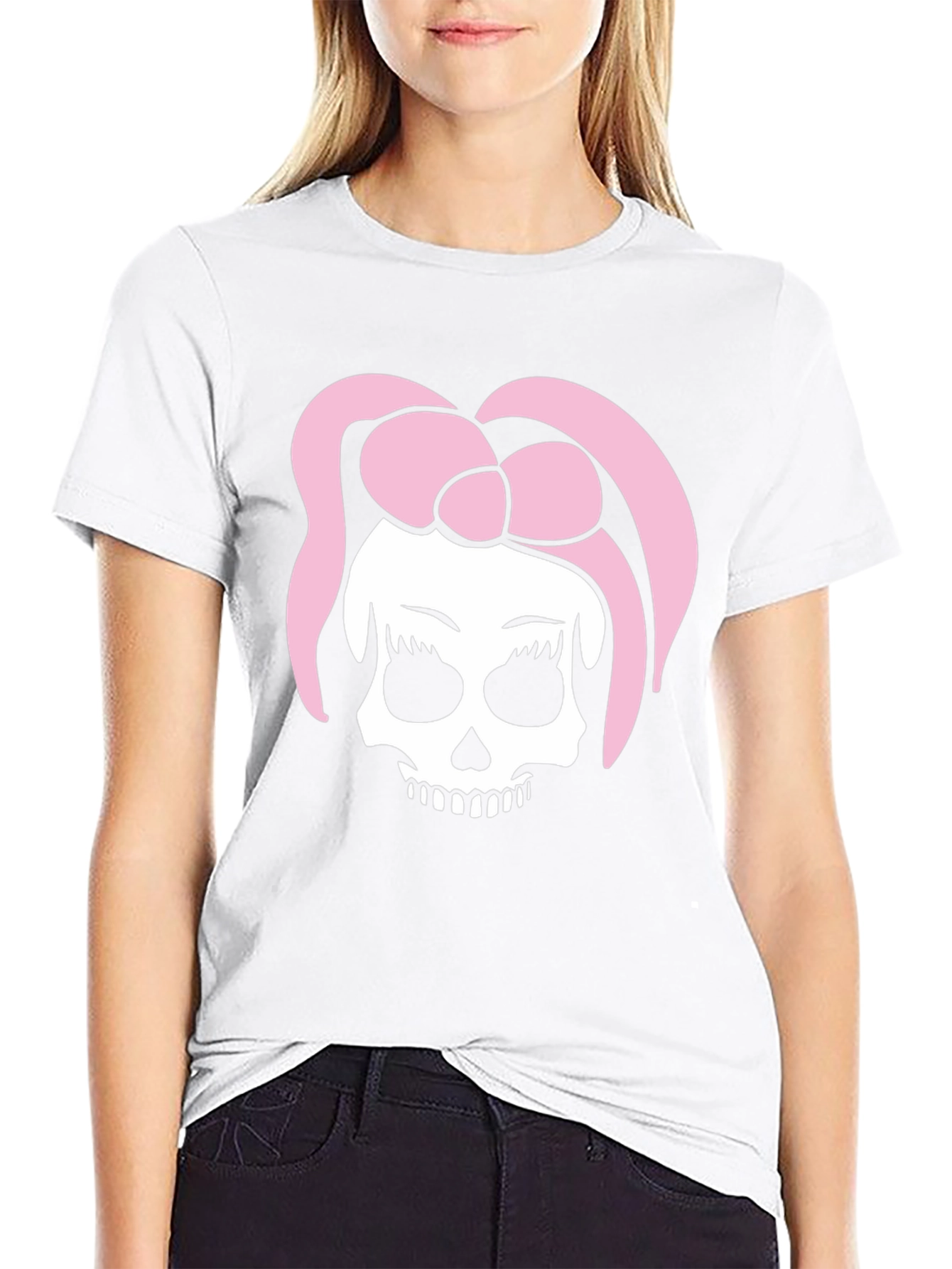 Skull With Bow T-Shirt - Edgy Fashion Tee