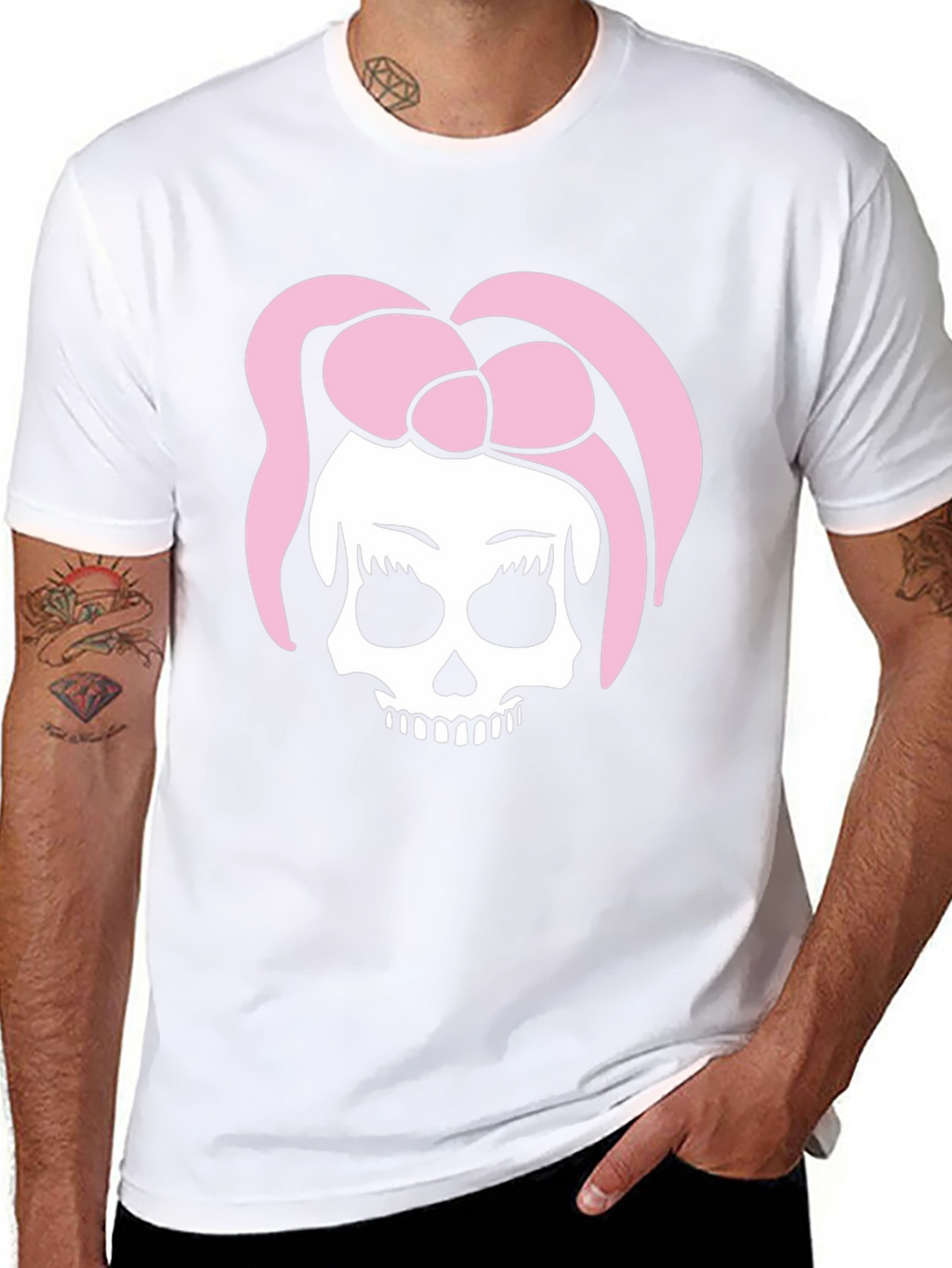 Skull With Bow T-Shirt - Edgy Fashion Tee