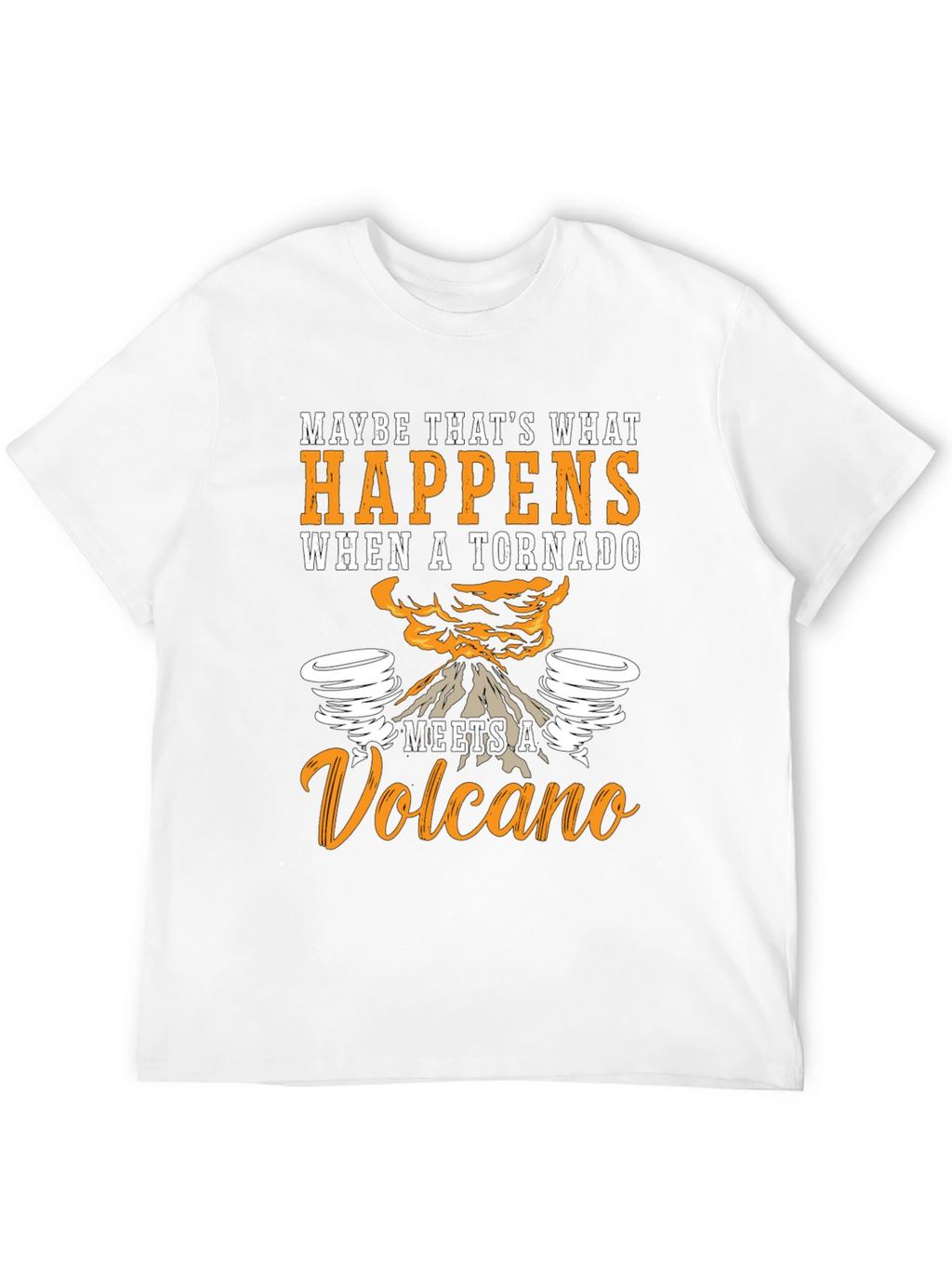 Tornado Volcano Graphic T-Shirt - Funny Nature Tee