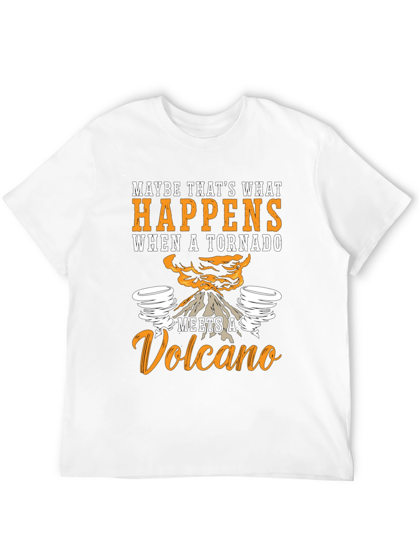 Tornado Volcano Graphic T-Shirt - Funny Nature Tee