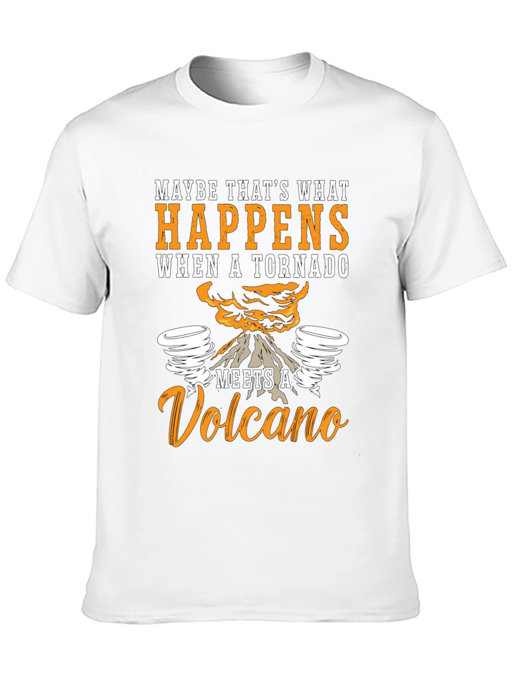 Tornado Volcano Graphic T-Shirt - Funny Nature Tee
